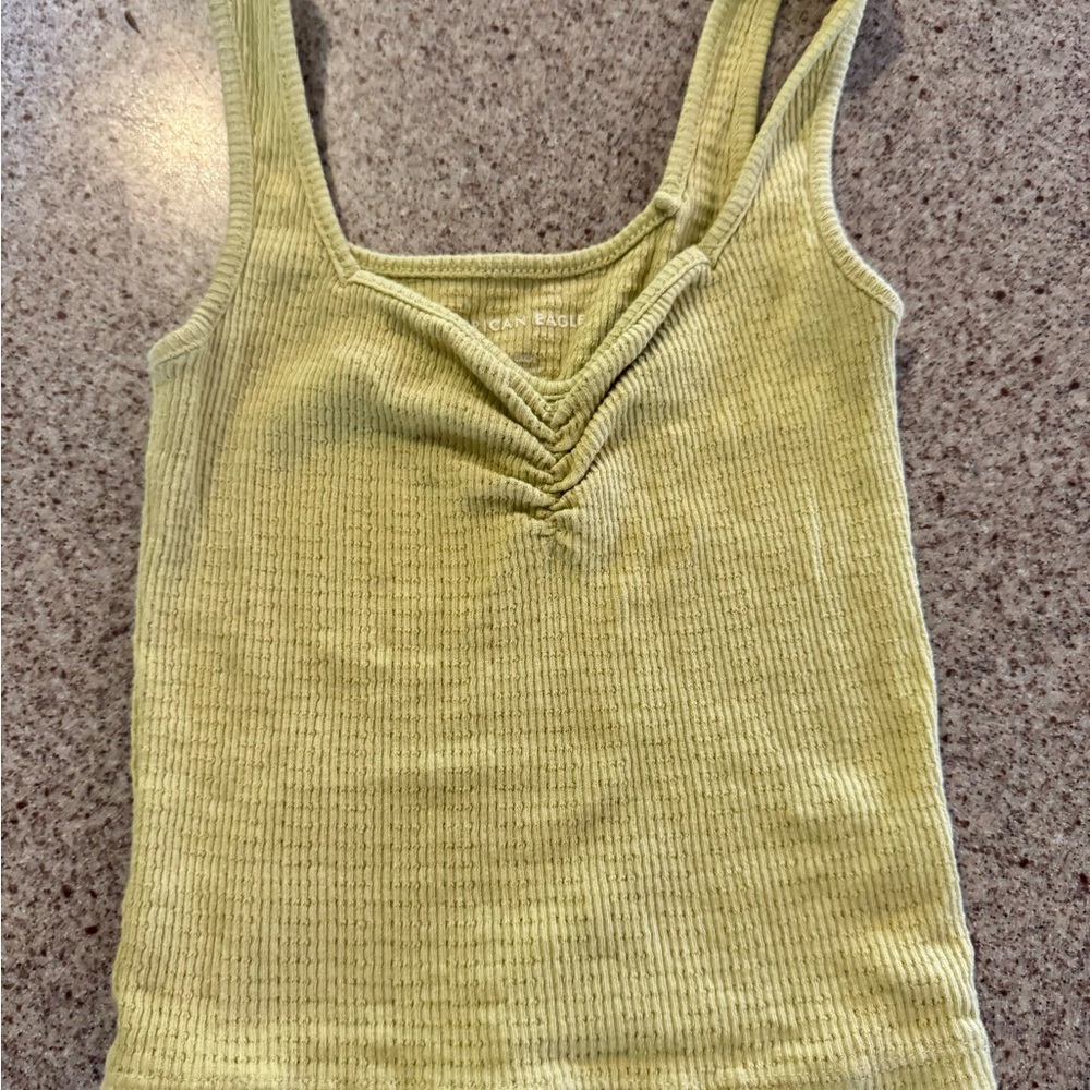 American Eagle Outfitters Olive Green Ribbed Tank Top